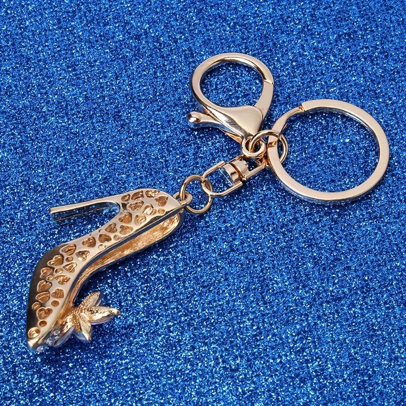Rhinestone High Heel Keychain Car Bag Charm Gift For Mom Women Friends