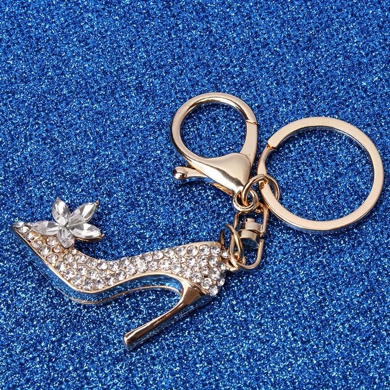 Rhinestone High Heel Keychain Car Bag Charm Gift For Mom Women Friends