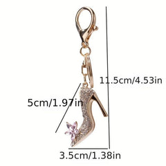 Rhinestone High Heel Keychain Car Bag Charm Gift For Mom Women Friends