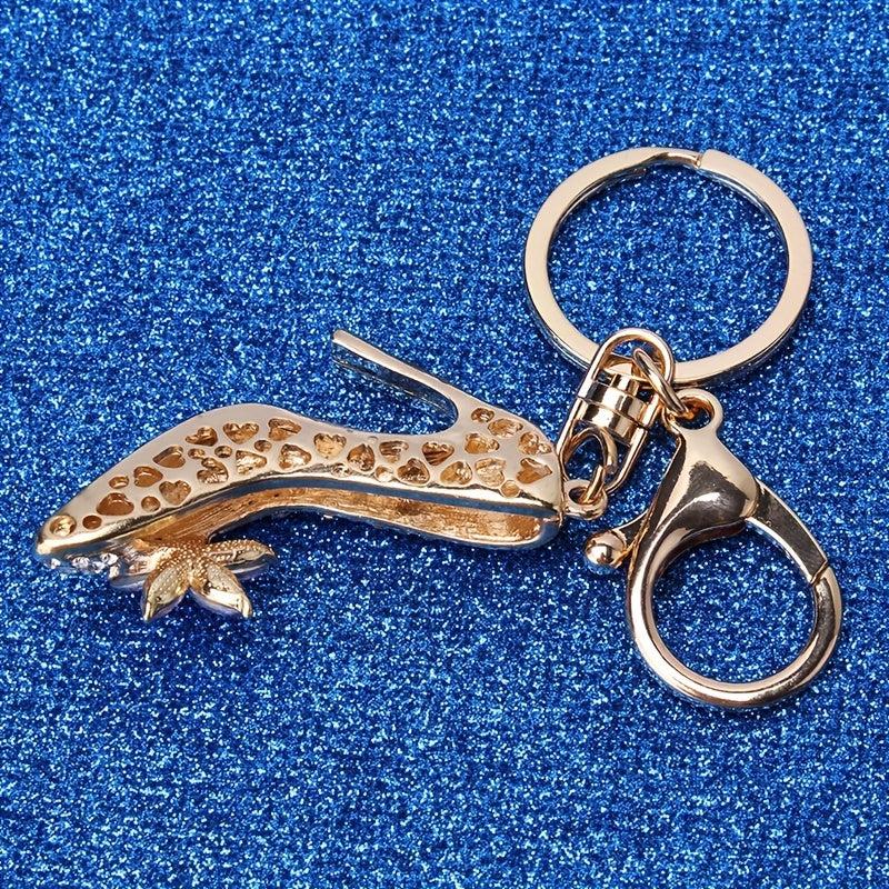 Rhinestone High Heel Keychain Car Bag Charm Gift For Mom Women Friends