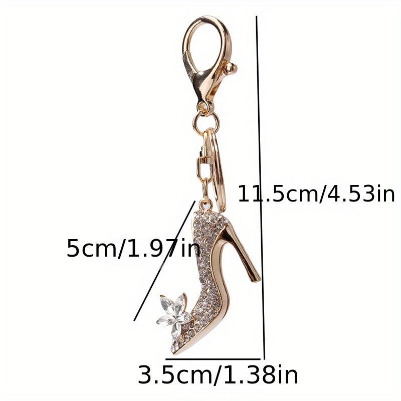 Rhinestone High Heel Keychain Car Bag Charm Gift For Mom Women Friends