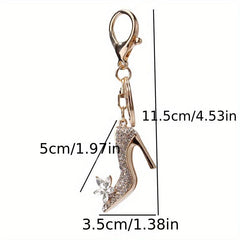 Rhinestone High Heel Keychain Car Bag Charm Gift For Mom Women Friends