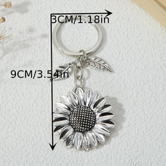 Y2K Sunflower Keychain Metal Key Ring Purse Charm Gift