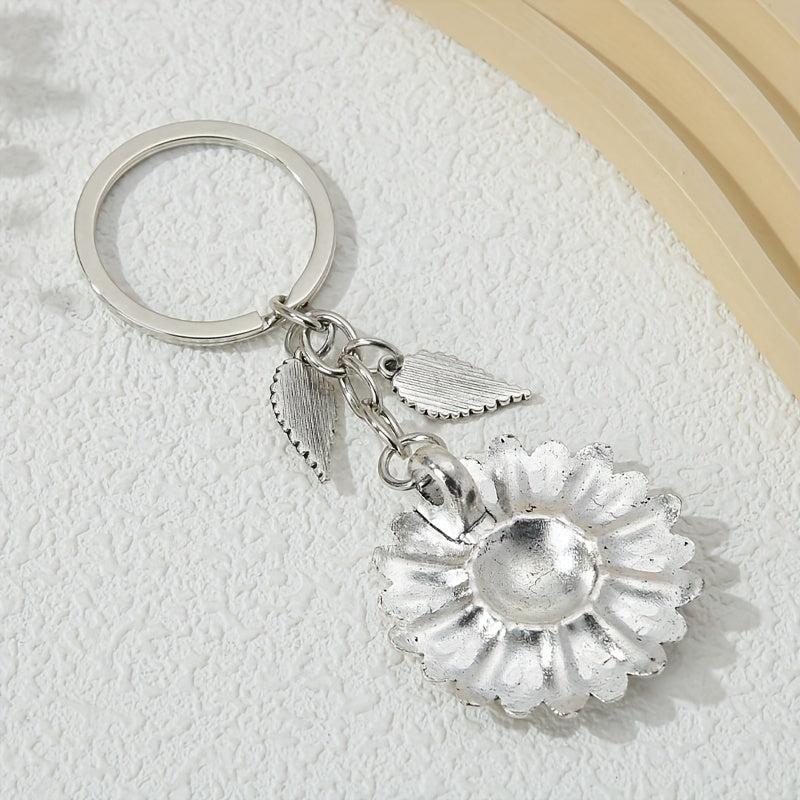 Y2K Sunflower Keychain Metal Key Ring Purse Charm Gift