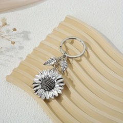 Y2K Sunflower Keychain Metal Key Ring Purse Charm Gift