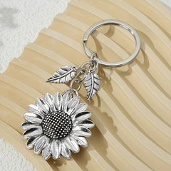 Y2K Sunflower Keychain Metal Key Ring Purse Charm Gift