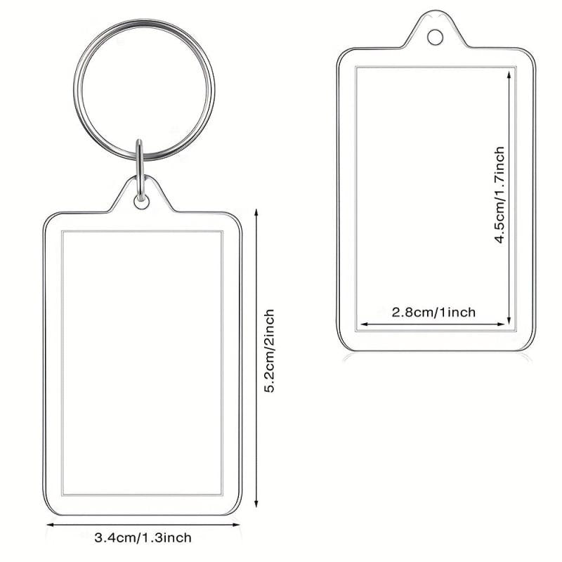 10PCS Acrylic Photo Frame Keychain Insert Holder Double Sided DIY