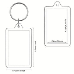 10PCS Acrylic Photo Frame Keychain Insert Holder Double Sided DIY