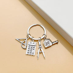 Teacher's Gift Keychain Rule Calculator Math Learning Supplies Keyring