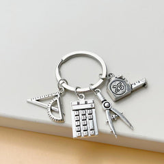 Teacher's Gift Keychain Rule Calculator Math Learning Supplies Keyring