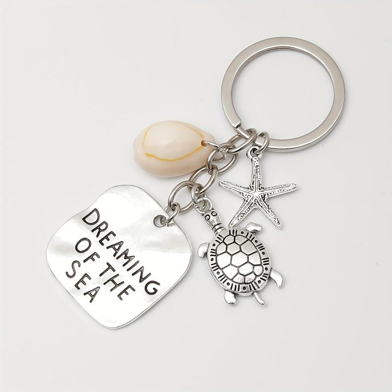 Turtle Shell Starfish Keychain Bag Charm