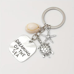 Turtle Shell Starfish Keychain Bag Charm