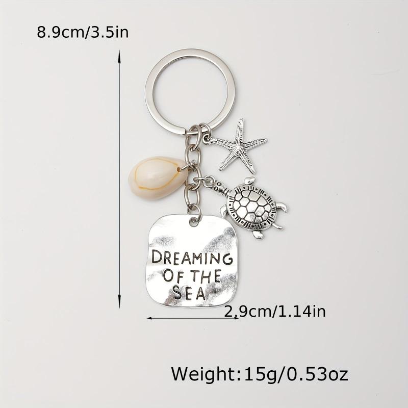 Turtle Shell Starfish Keychain Bag Charm