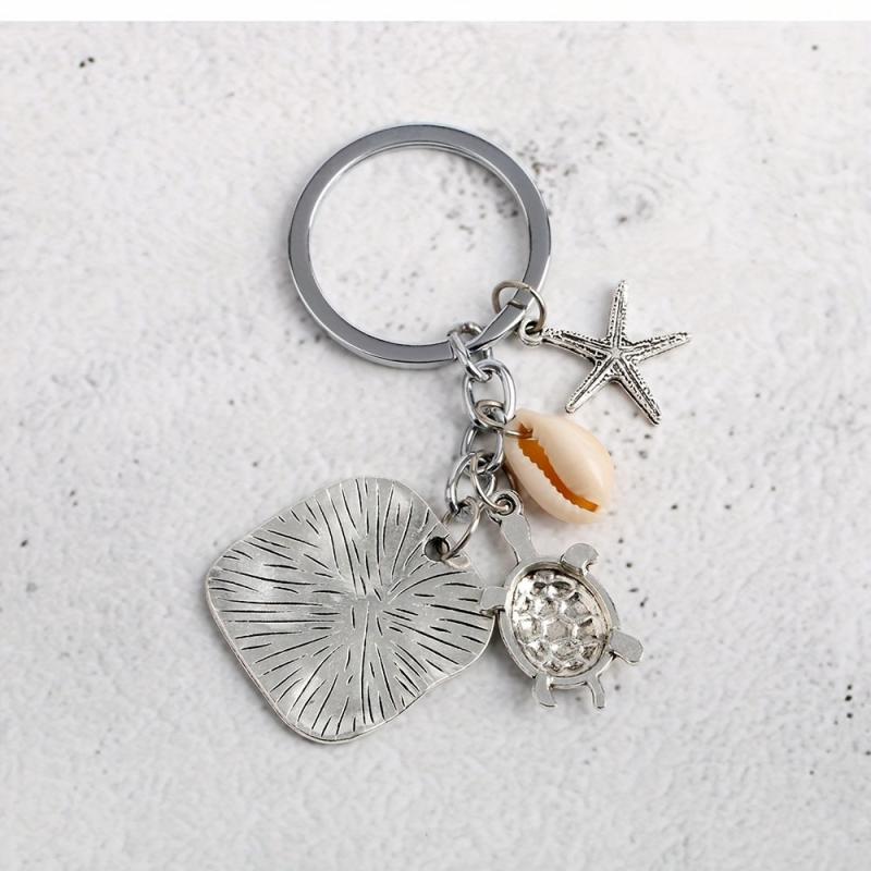 Turtle Shell Starfish Keychain Bag Charm