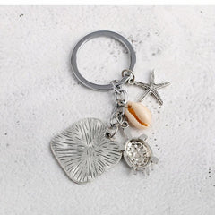 Turtle Shell Starfish Keychain Bag Charm