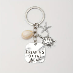 Turtle Shell Starfish Keychain Bag Charm