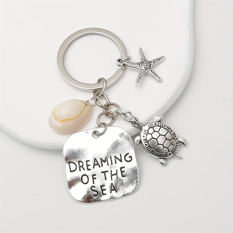 Turtle Shell Starfish Keychain Bag Charm