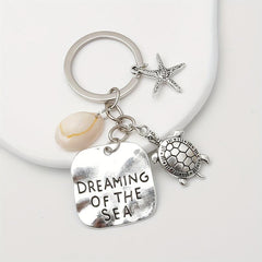 Turtle Shell Starfish Keychain Bag Charm