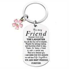 Bestie Flowers Keychain Birthday Keyring Good True Friends Friendship