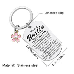 Bestie Flowers Keychain Birthday Keyring Good True Friends Friendship