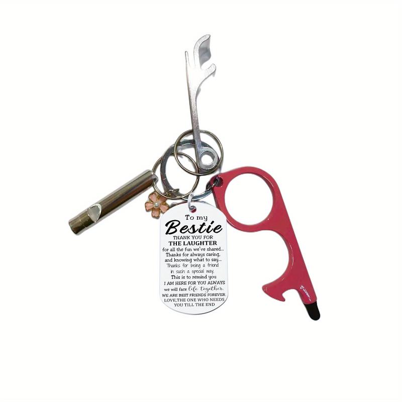 Bestie Flowers Keychain Birthday Keyring Good True Friends Friendship