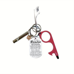 Bestie Flowers Keychain Birthday Keyring Good True Friends Friendship