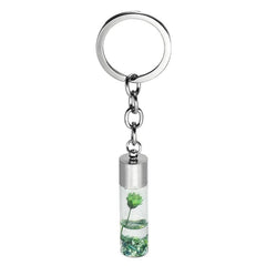 Glass Wish Bottle Keychain Dried Flower Pendant Keyring Gift