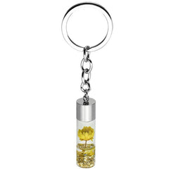 Glass Wish Bottle Keychain Dried Flower Pendant Keyring Gift
