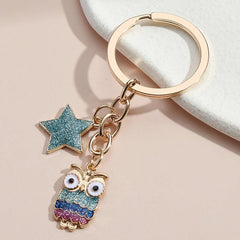 Enamel Alloy Owl Ladybug Key Chain Grimace Keychain Bag Ornaments