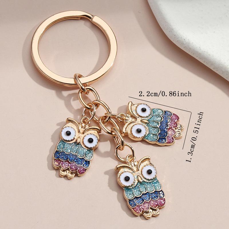 Enamel Alloy Owl Ladybug Key Chain Grimace Keychain Bag Ornaments