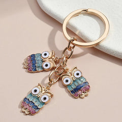 Enamel Alloy Owl Ladybug Key Chain Grimace Keychain Bag Ornaments