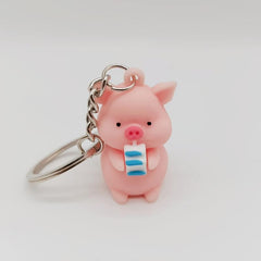 Pig Zipper Charm Pig Figure Key Chain Pig Lover Gift Piglet Keychain