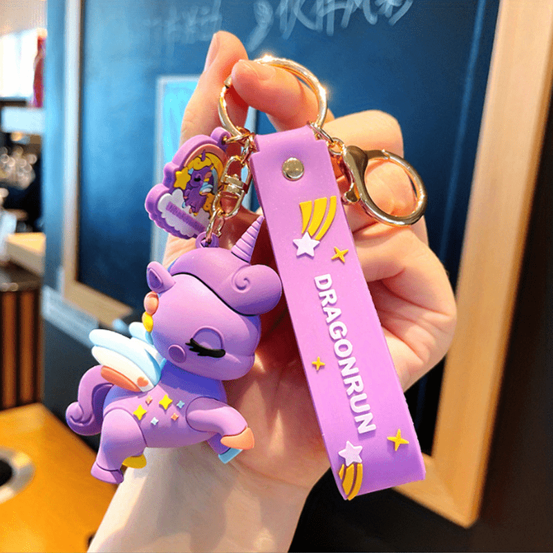 Cartoon Unicorn Keychain For Couples Bag Decoration