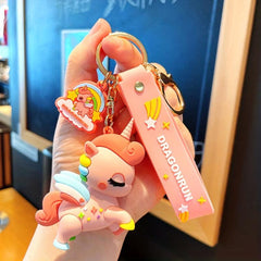 Cartoon Unicorn Keychain For Couples Bag Decoration