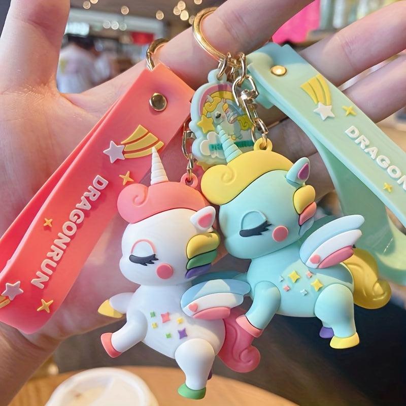 Cartoon Unicorn Keychain For Couples Bag Decoration