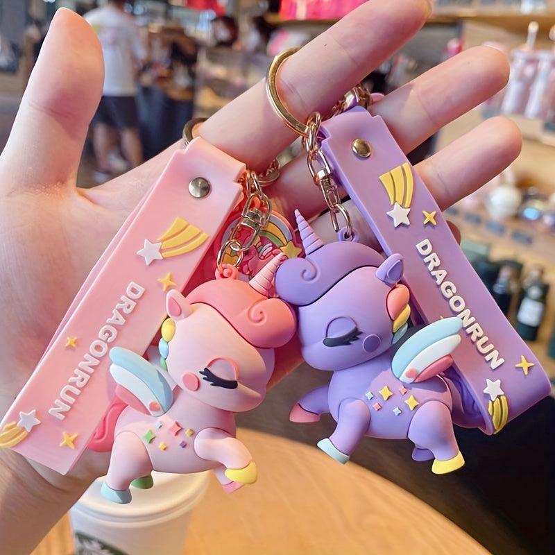 Cartoon Unicorn Keychain For Couples Bag Decoration