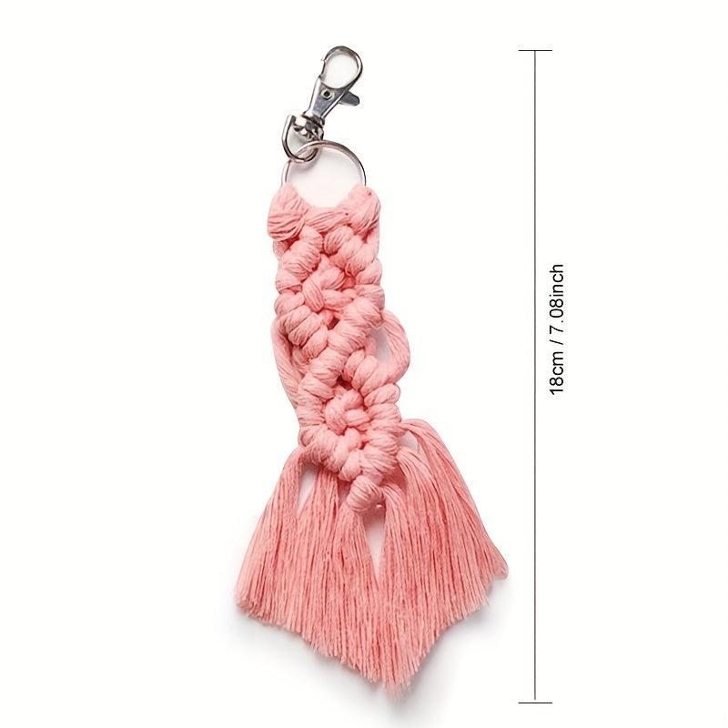 Colorful Macrame Keychain Fiber Art Tassel Ornament