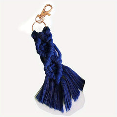 Colorful Macrame Keychain Fiber Art Tassel Ornament