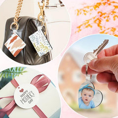 60pcs Sublimation Blank Keychain Purse Charm Phone Pendant Gift