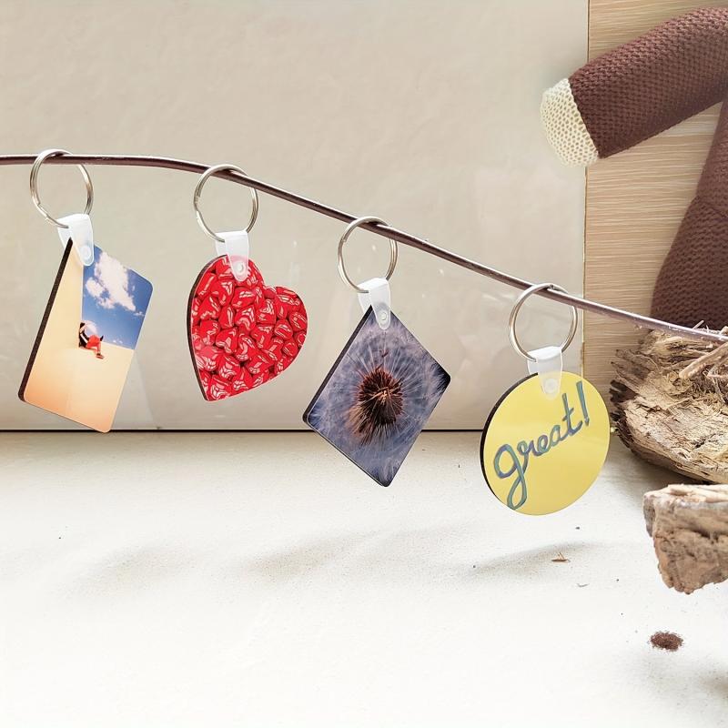 60pcs Sublimation Blank Keychain Purse Charm Phone Pendant Gift