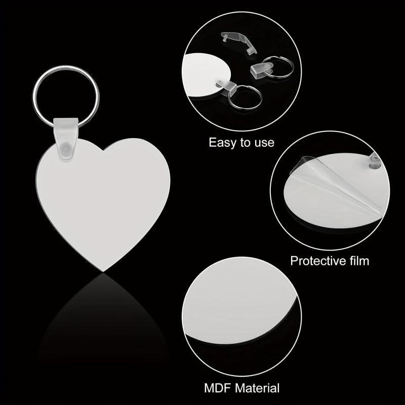 60pcs Sublimation Blank Keychain Purse Charm Phone Pendant Gift