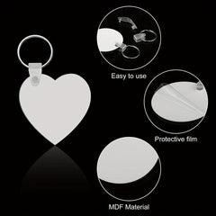 60pcs Sublimation Blank Keychain Purse Charm Phone Pendant Gift