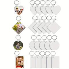 60pcs Sublimation Blank Keychain Purse Charm Phone Pendant Gift