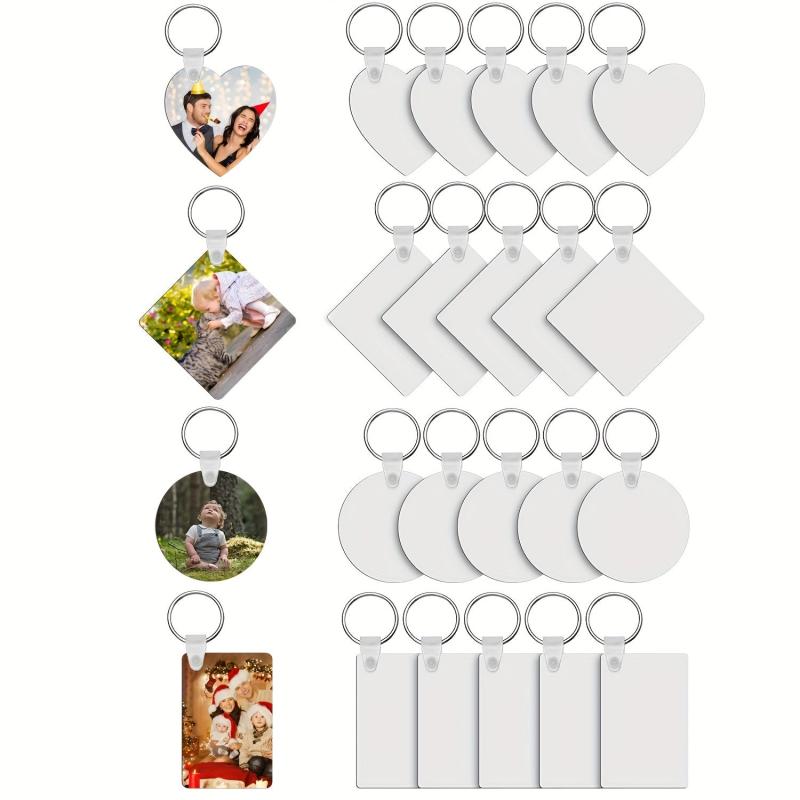 60pcs Sublimation Blank Keychain Purse Charm Phone Pendant Gift