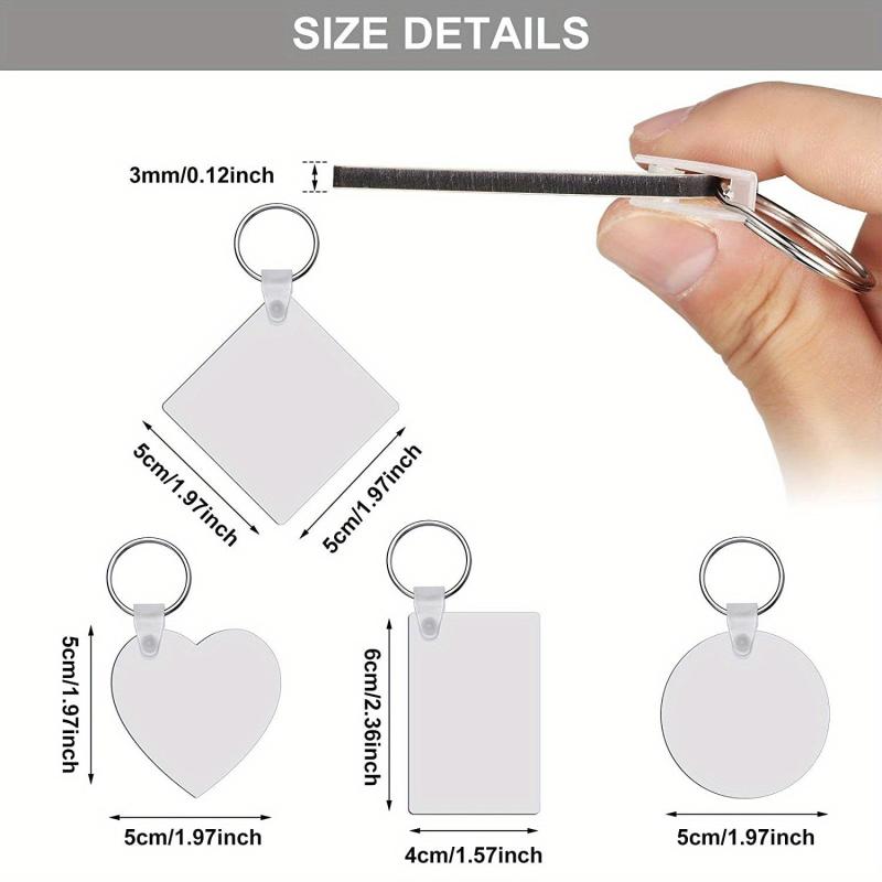 60pcs Sublimation Blank Keychain Purse Charm Phone Pendant Gift
