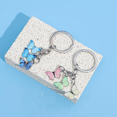 Butterfly Enameled Charms Keychain Chain Tassel Key Chain Key Ring