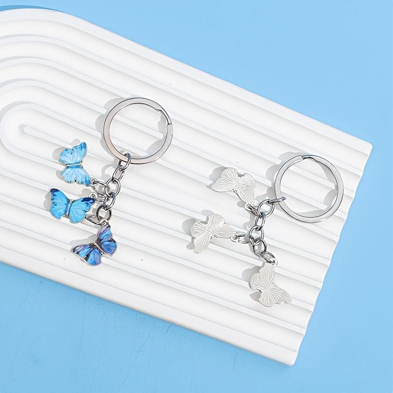 Butterfly Enameled Charms Keychain Chain Tassel Key Chain Key Ring