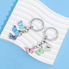 Butterfly Enameled Charms Keychain Chain Tassel Key Chain Key Ring