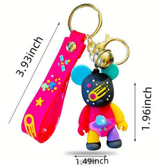 Graffiti Bear Keychain Couple School Bag Ornament Doll Key Chain Pendant Gift