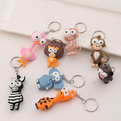 8pcs Cartoon Keychain Toys Keyring Pendants for Birthday Party Favors